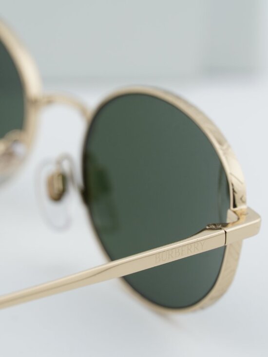 Burberry BE3169 110971 Oval Sunglasses - Gold/Green main image 9